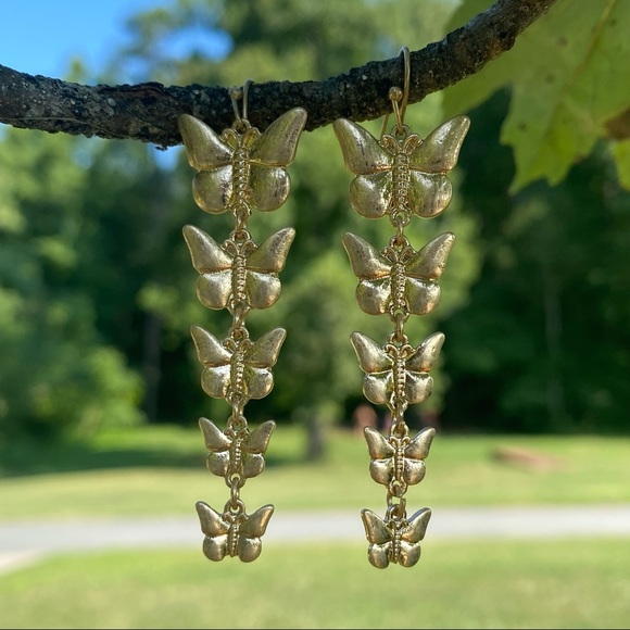 Butterfly Drop Dangle Earrings - Picture 5 of 12